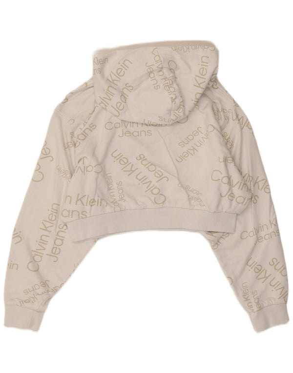 Calvin Klein Jeans Ženska prevelika majica s kapuljačom UK 10 Mala bijela