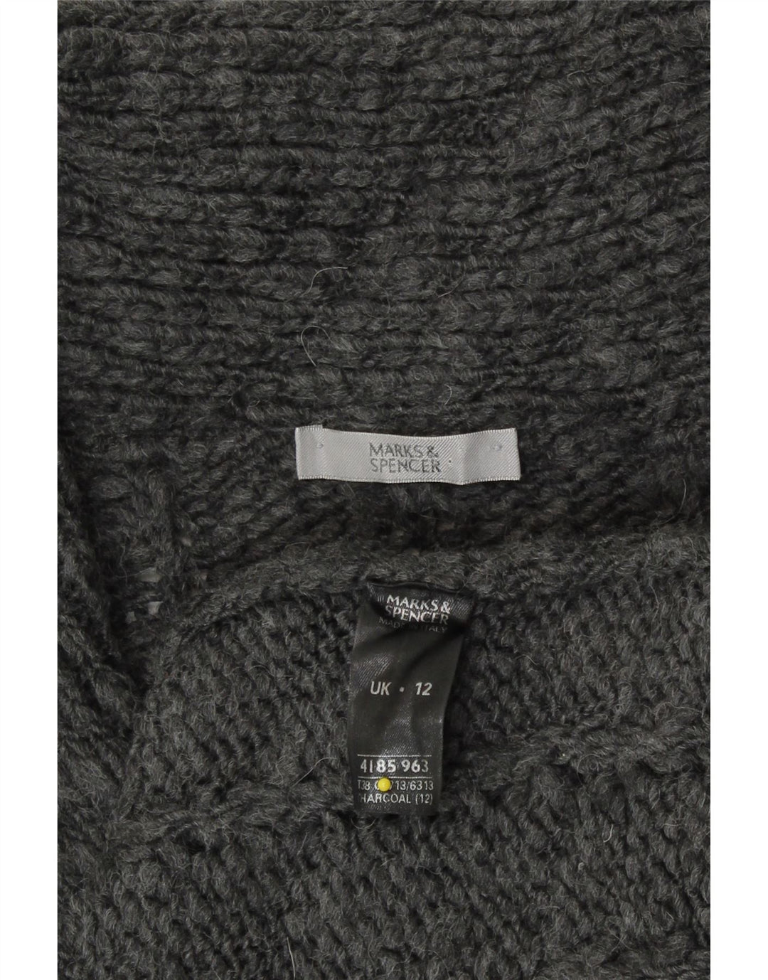 Marks & Spencer ženski dugi kardigan pulover UK 12 srednje sivi akril