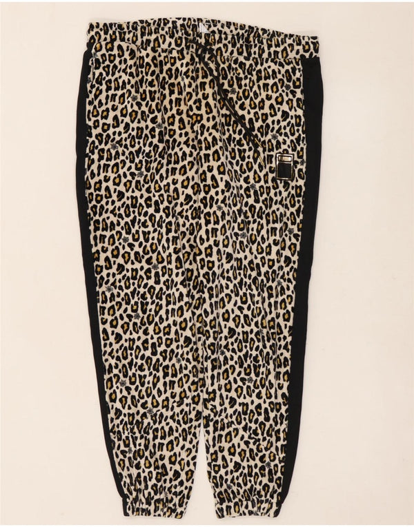 PUMA Ženska trenirka Hlače Joggers UK 14 Srednje crni životinjski print