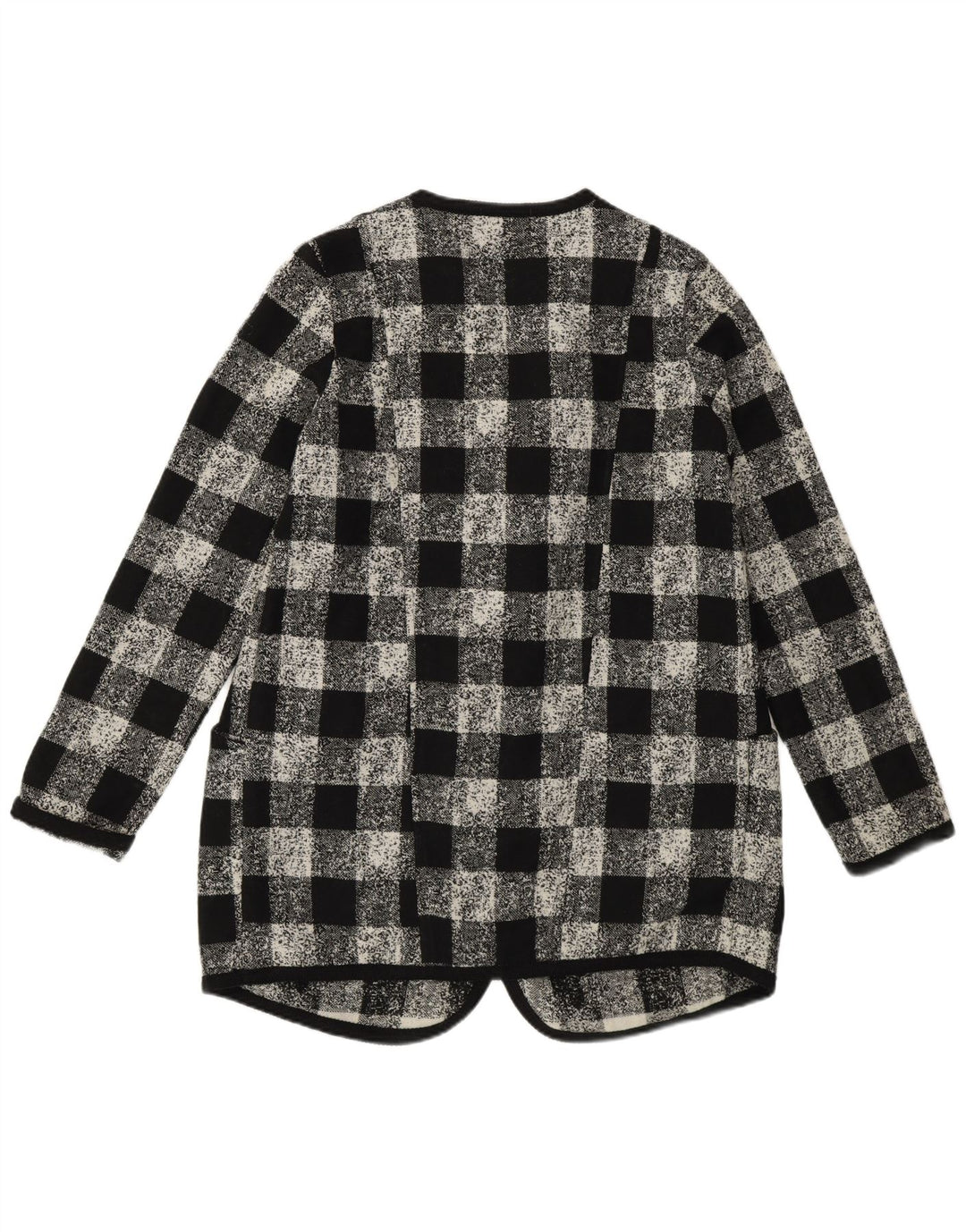 Sisley ženska prekomjerna jakna jakna UK 6 XS crni akrilni gingham