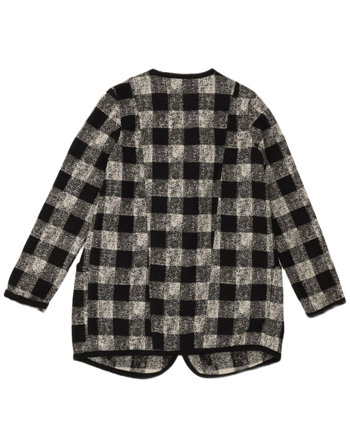 Sisley ženska prekomjerna jakna jakna UK 6 XS crni akrilni gingham