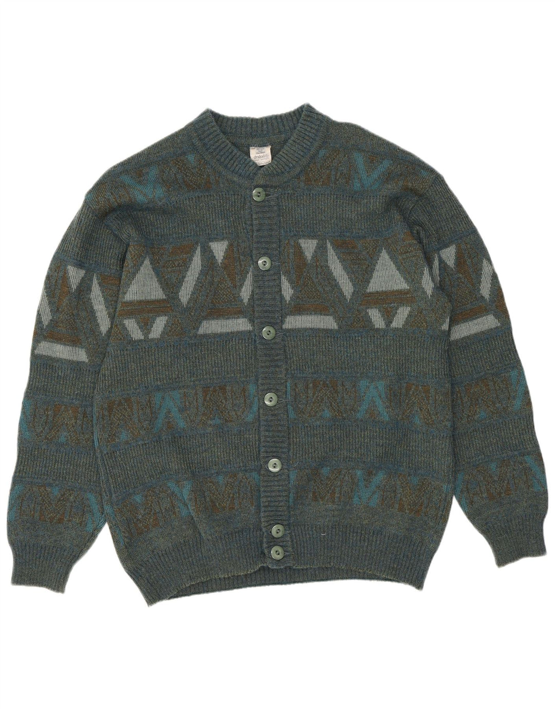 DRALON muški kardigan pulover srednje boje, geometrijski poliakril