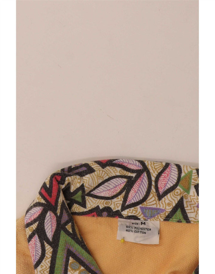 Vintage muška polo majica Srednje žuti geometrijski poliester