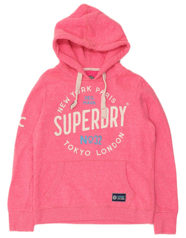 Superdry ženska majica s kapuljačom s kapuljačom UK 14 Srednje ružičasti poliester