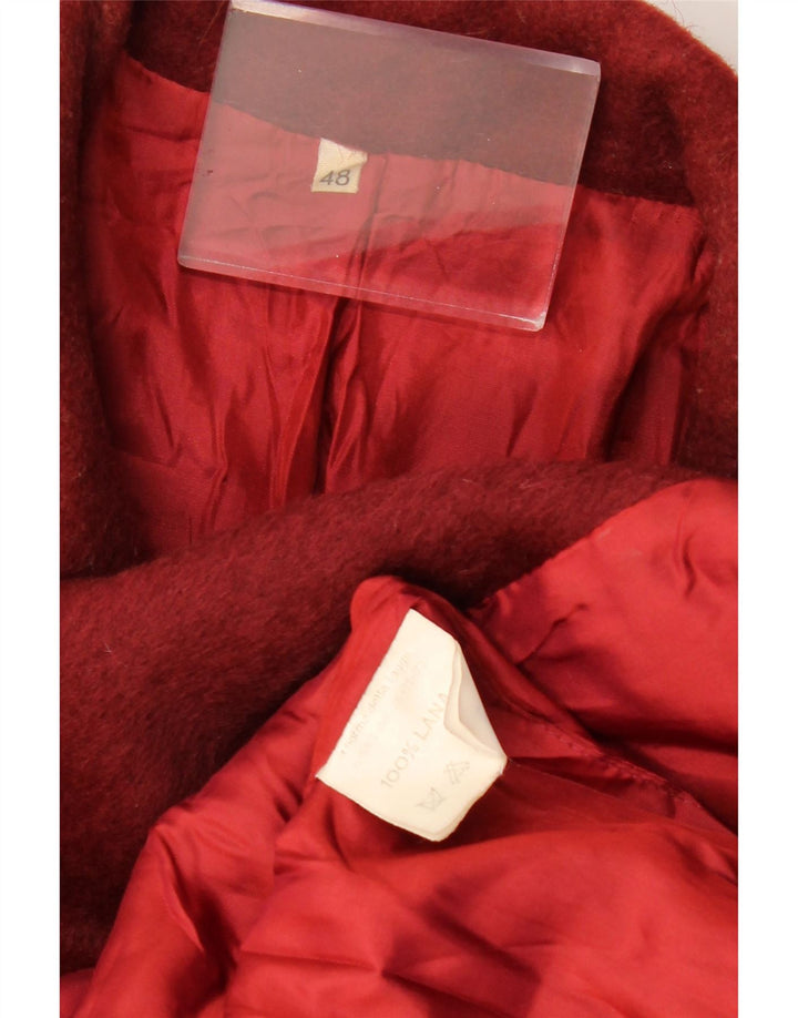 VINTAGE ženski kaput s dvorednim kopčanjem IT 48 XL bordo vuna