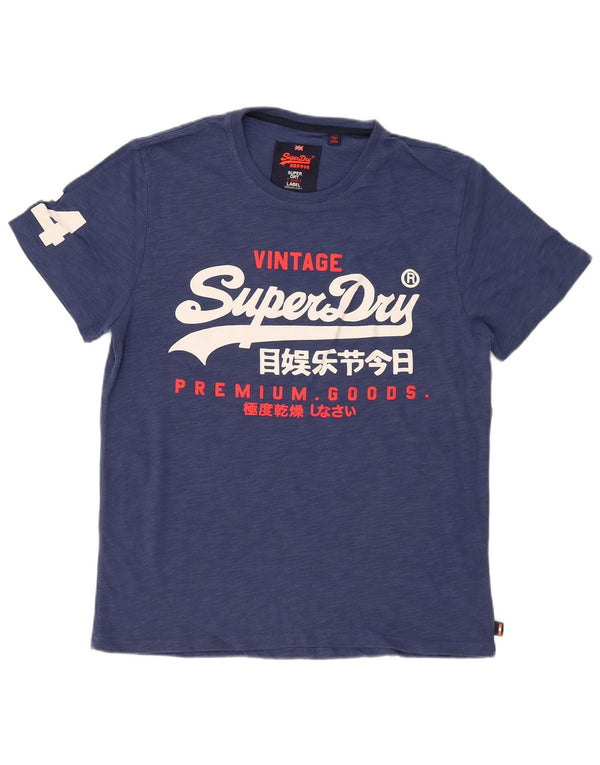 Superdry muška majica kratkih rukava s grafičkim motivima 2XL plavi pamuk