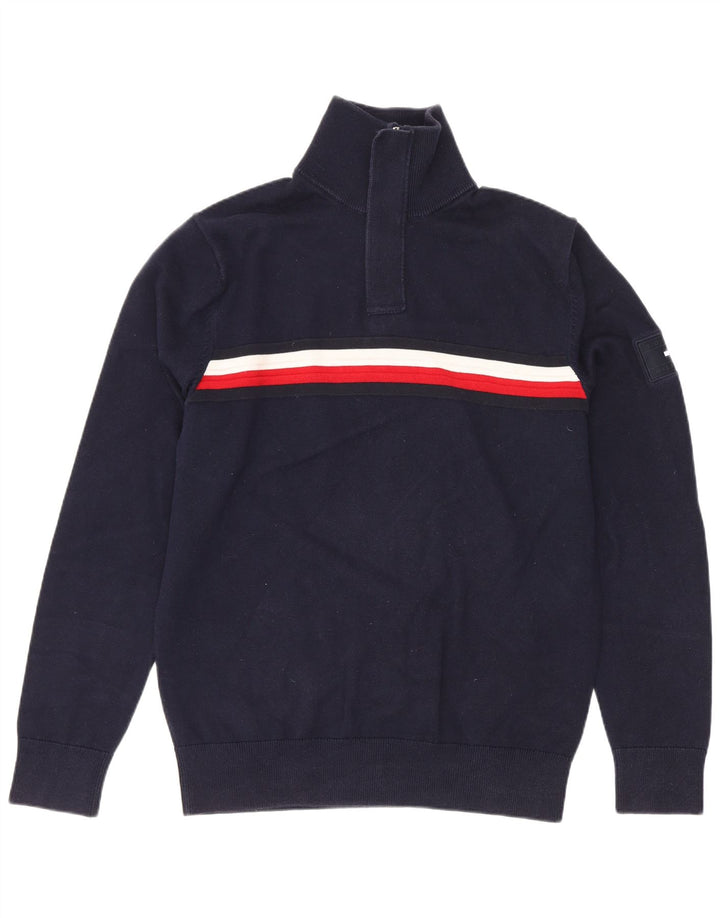 Tommy Hilfiger muški džemper s izrezom s patentnim zatvaračem srednje tamnoplave boje