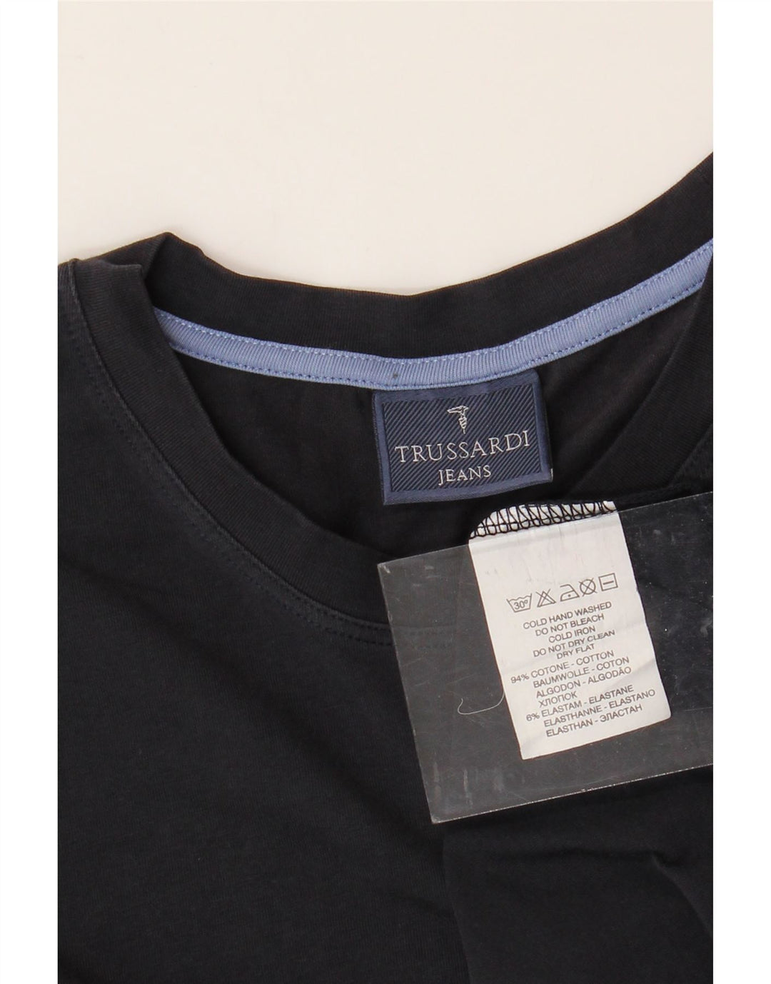 TRUSSARDI JEANS Muška majica kratkih rukava Srednji crni pamuk
