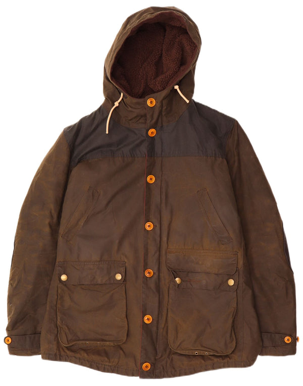 Barbour muška jakna od voštanog pamuka s kapuljačom UK 40 Large Brown