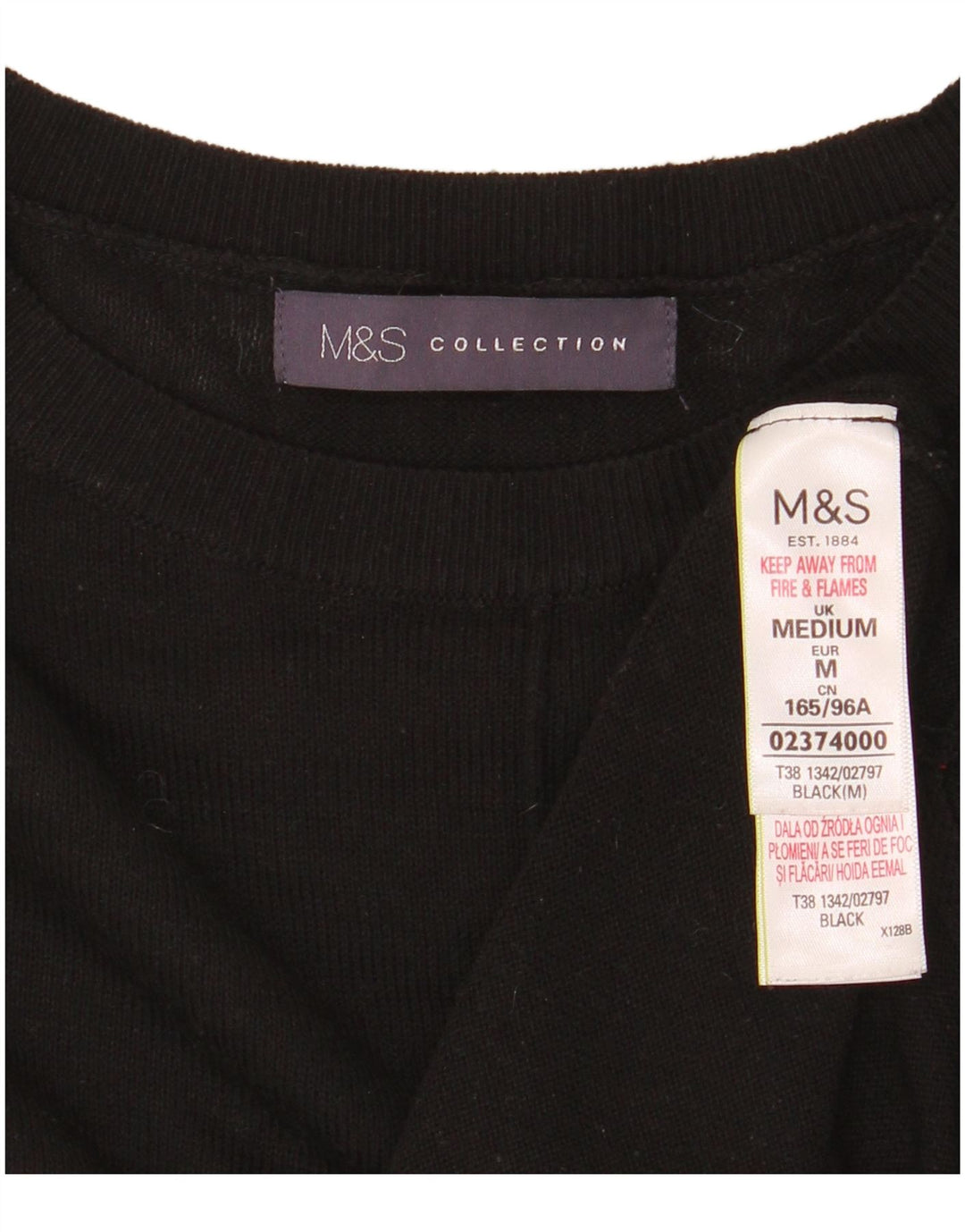 Marks & Spencer ženski džemper s okruglim izrezom UK 14 srednje crna