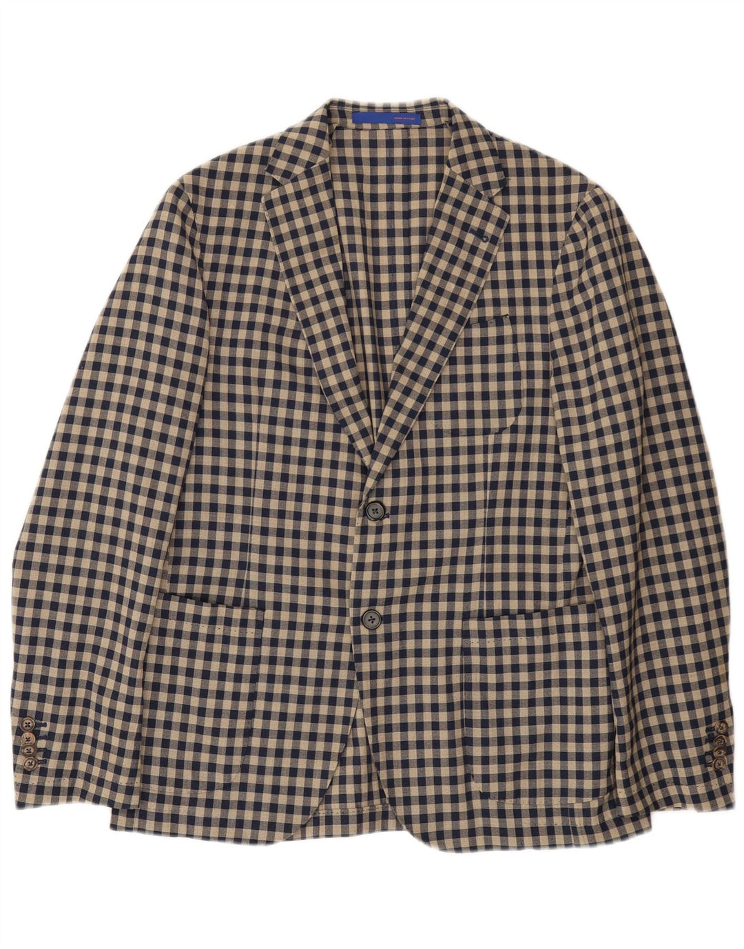 Angelico Muški sako sa 2 gumba IT 50 Large Beige Gingham Wool