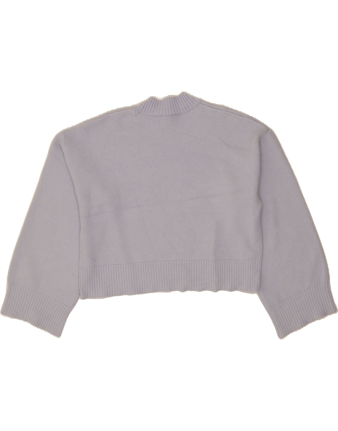 ZARA Womens Crop Turtle Neck Jumper Sweater UK 14 Medium Blue Viscose Vintage Zara and Second-Hand Zara from Messina Hembry 