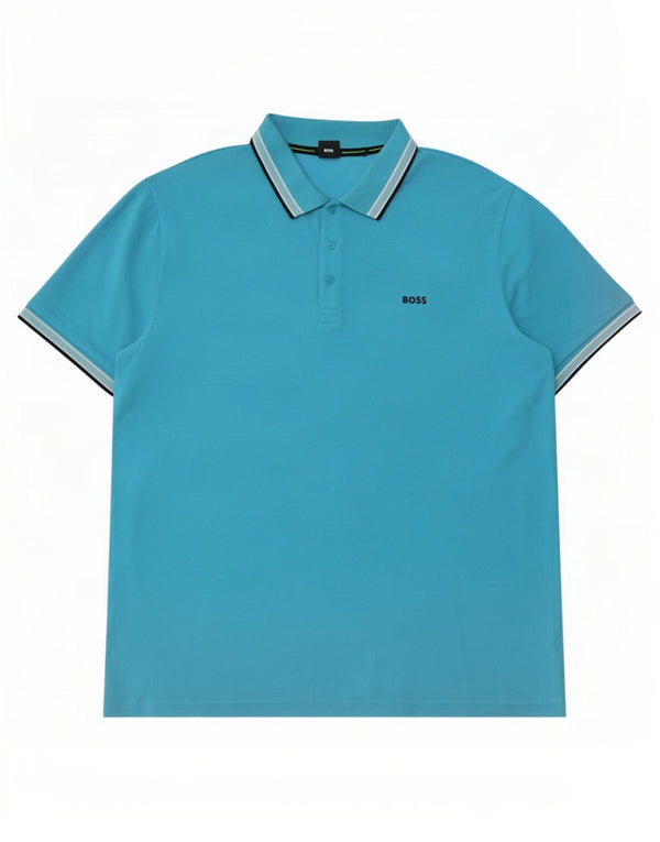 Hugo Boss Mens Polo Shirt 4XL Blue Cotton