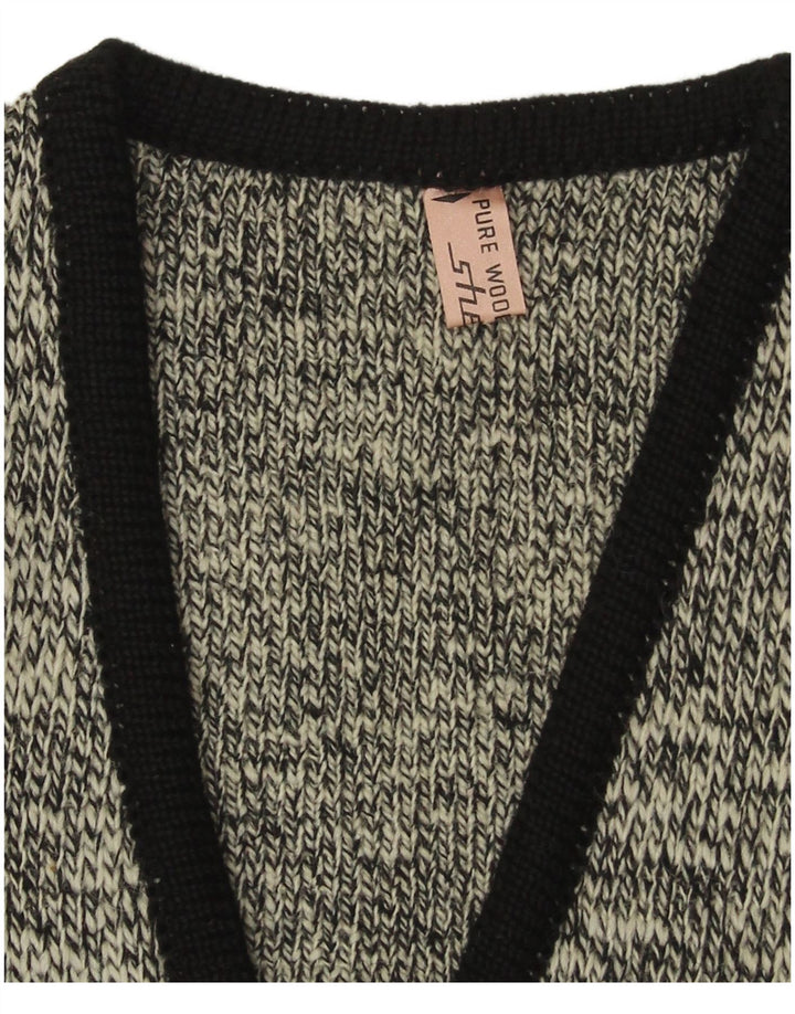 Šetlandski muški džemper s V-izrezom Mali tamnoplavi pjegavi novi vuneni pulover