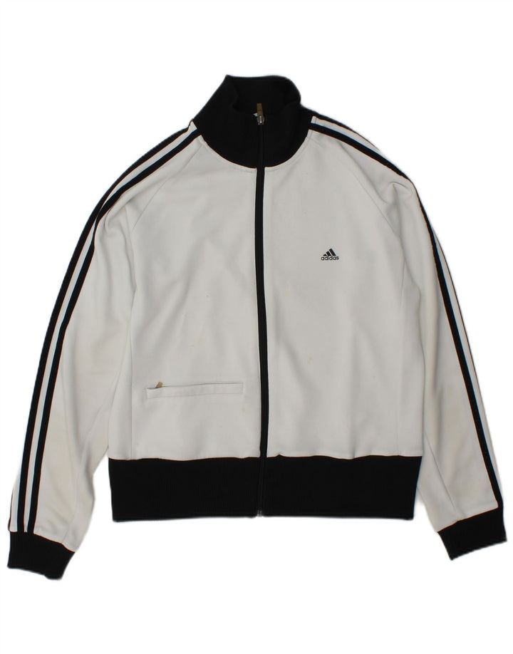 Adidas ženska gornja jakna trenirke UK 18 XL bijeli poliester u boji