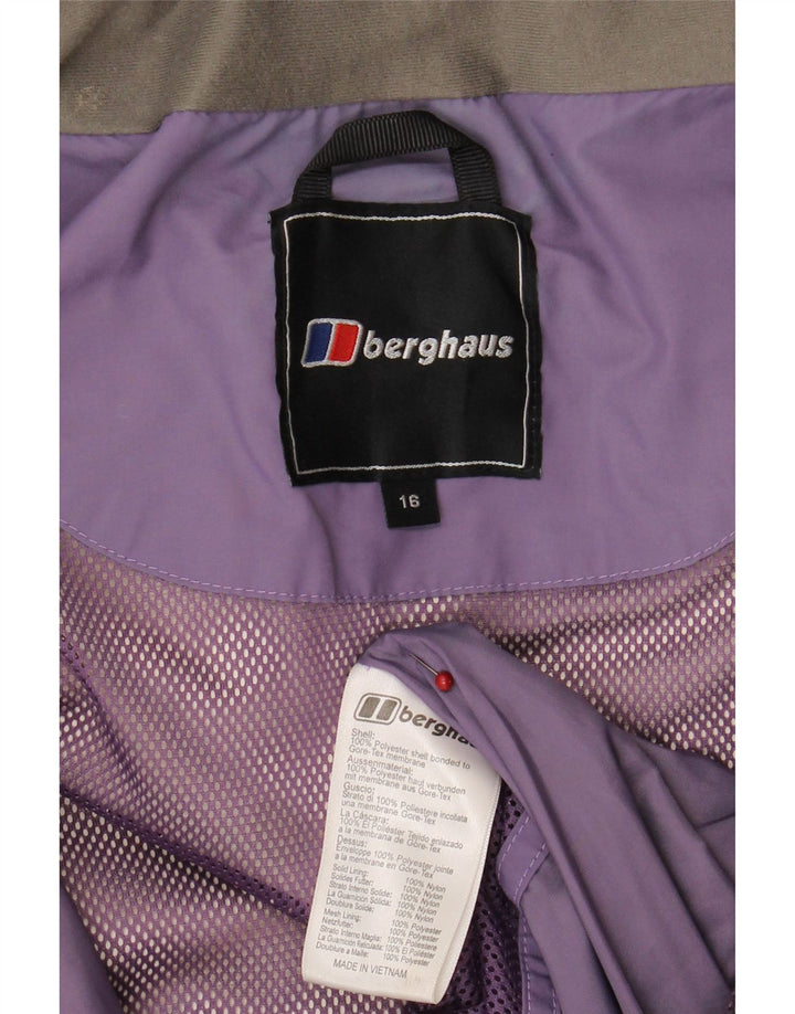 BERGHAUS Womens Hooded Windbreaker Jacket UK 16 Large Purple Polyester