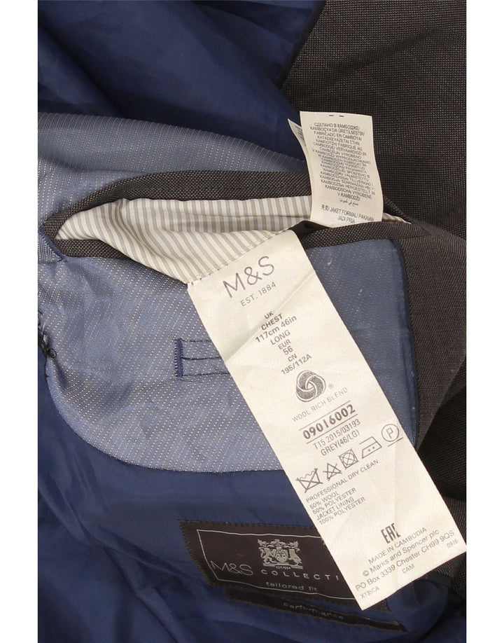 Marks & Spencer muška jakna sako s 2 gumba UK 46 XL siva vuna