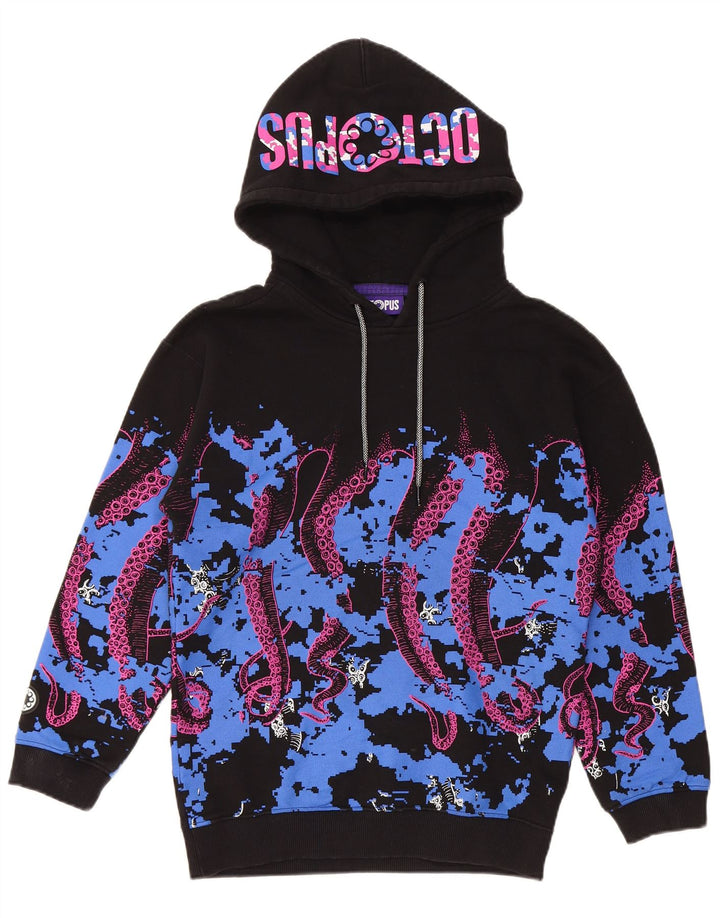 OCTOPUS, muška majica s kapuljačom s grafičkim motivima, mali crni pamuk u blokovima boja