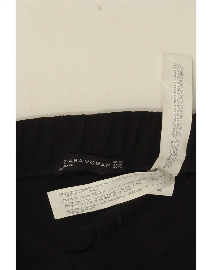 Skraćene ženske hlače Zara Bootcut XS W24 L24 crni poliester
