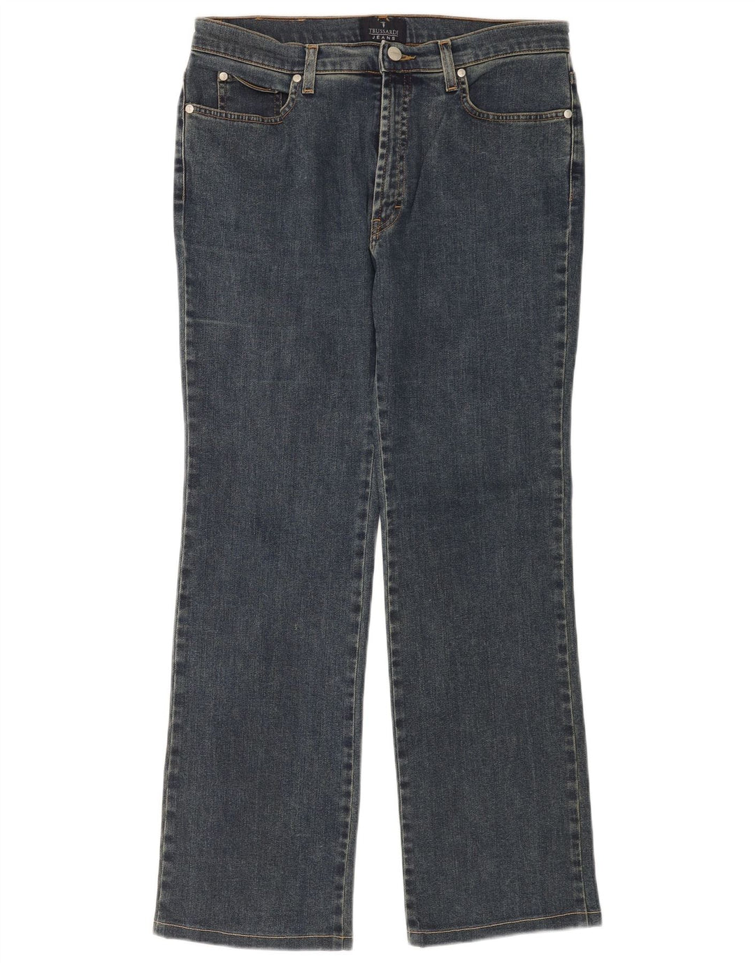 Ženske traperice Trussardi Bootcut W32 L30 plavi pamuk