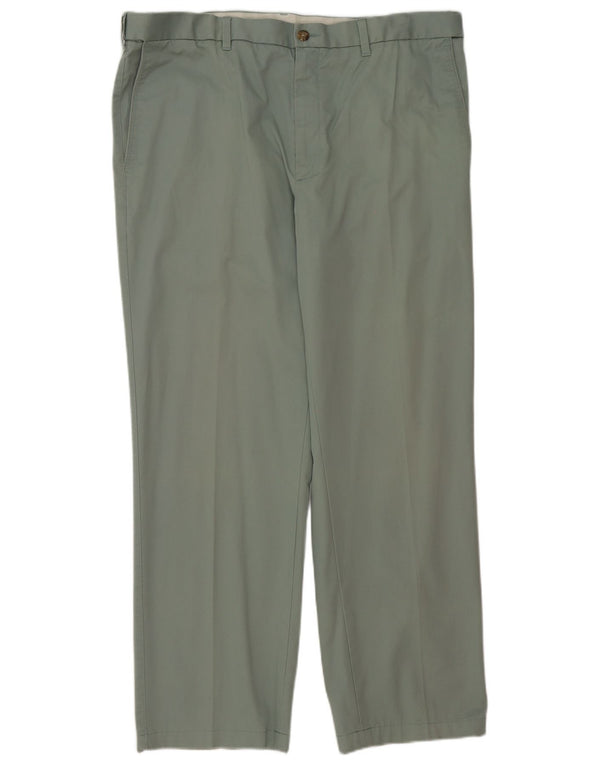 Marks & Spencer Mens Regular Fit Casual Trousers W40 L31 Green Cotton