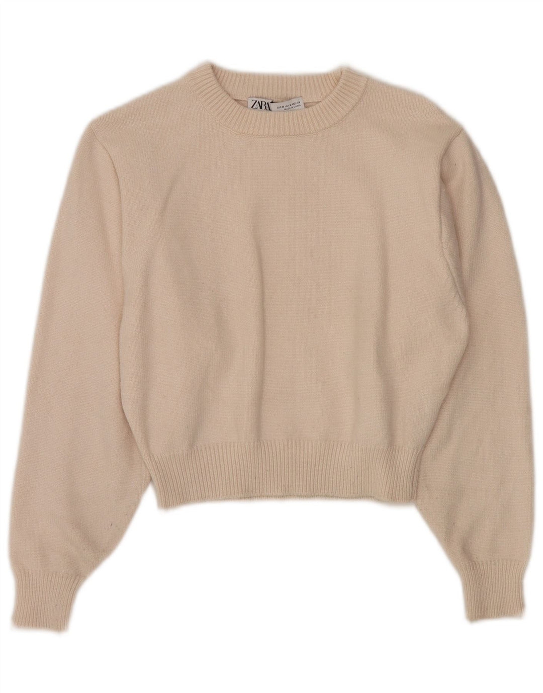 Zara ženski pulover s okruglim izrezom UK 12 srednje svijetlo bijela viskoza