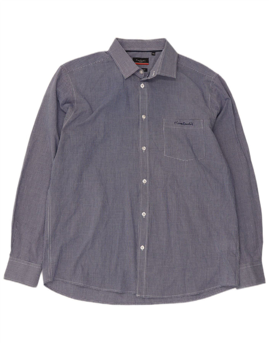 PIERRE CARDIN Muška košulja standardnog kroja 2XL plavi gingham poliester