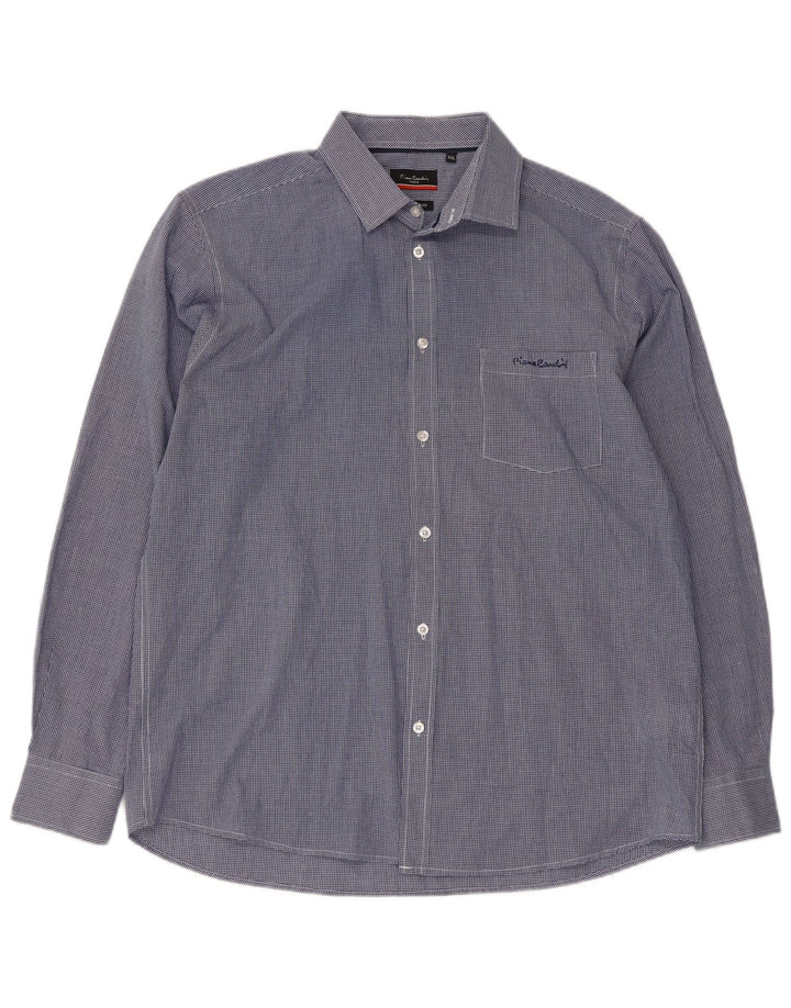 PIERRE CARDIN Muška košulja standardnog kroja 2XL plavi gingham poliester