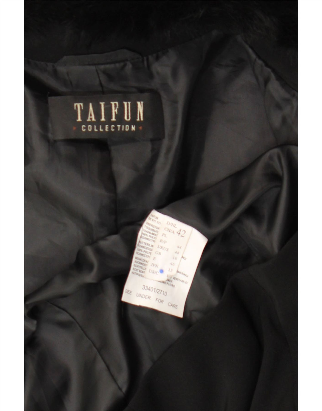 TAIFUN Womens Blazer Jacket UK 16 Large  Black Polyester