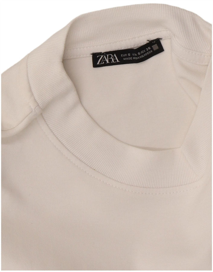 ZARA Womens Oversized Top Long Sleeve UK 10 Small White