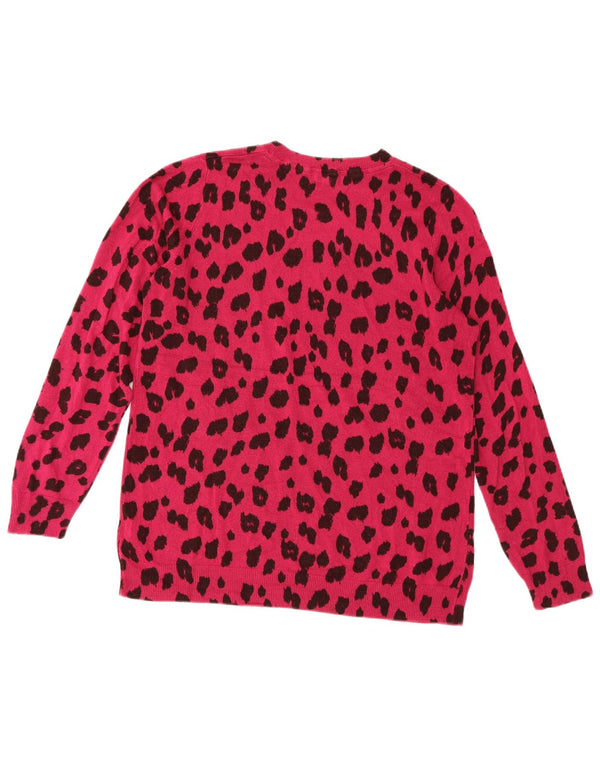 Marks & Spencer ženski džemper s okruglim izrezom UK 22 2XL ružičasti životinjski print