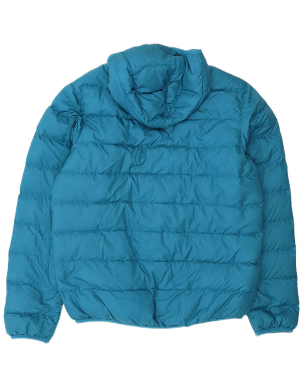 Jack Wolfskin Mens Hooded Padded Jacket UK 40/42 Large Blue Polyester