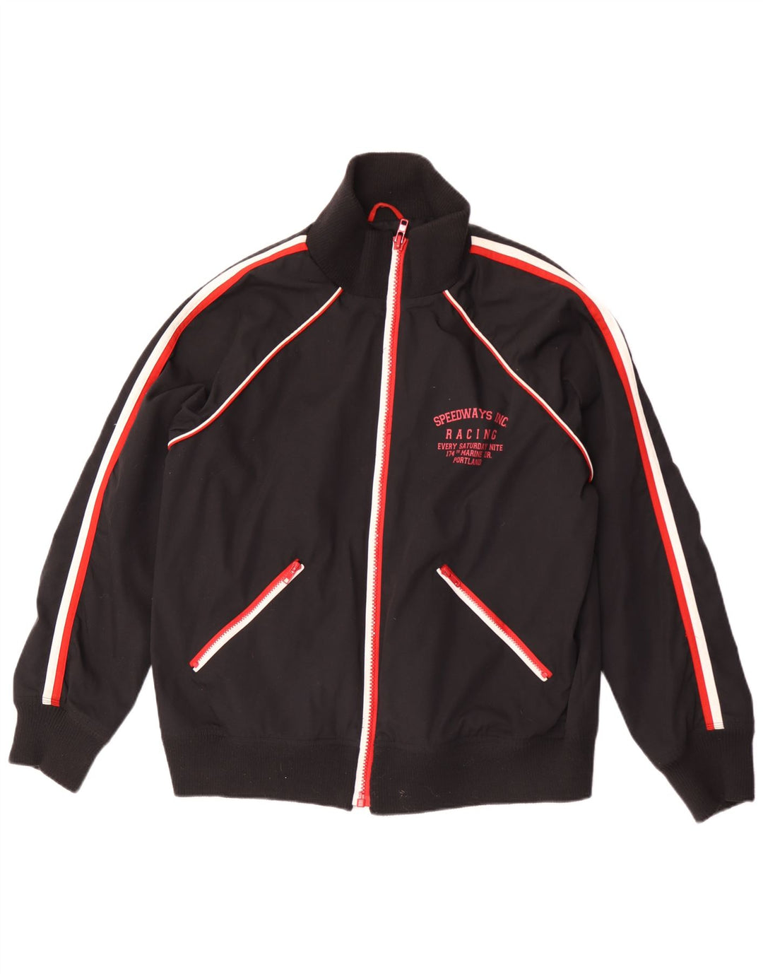 Jack & Jones muška grafička bomber jakna UK 42 XL crni poliester