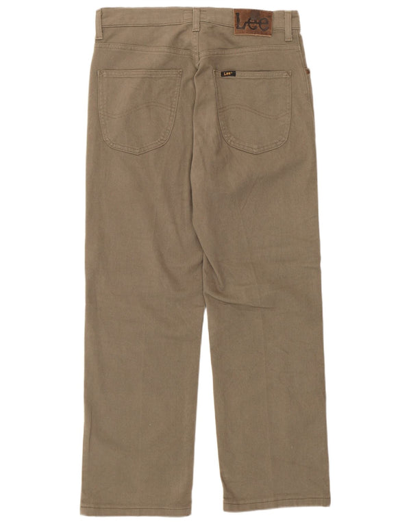 Lee Mens Brooklyn Straight Casual Trousers W31 L27 Beige Cotton