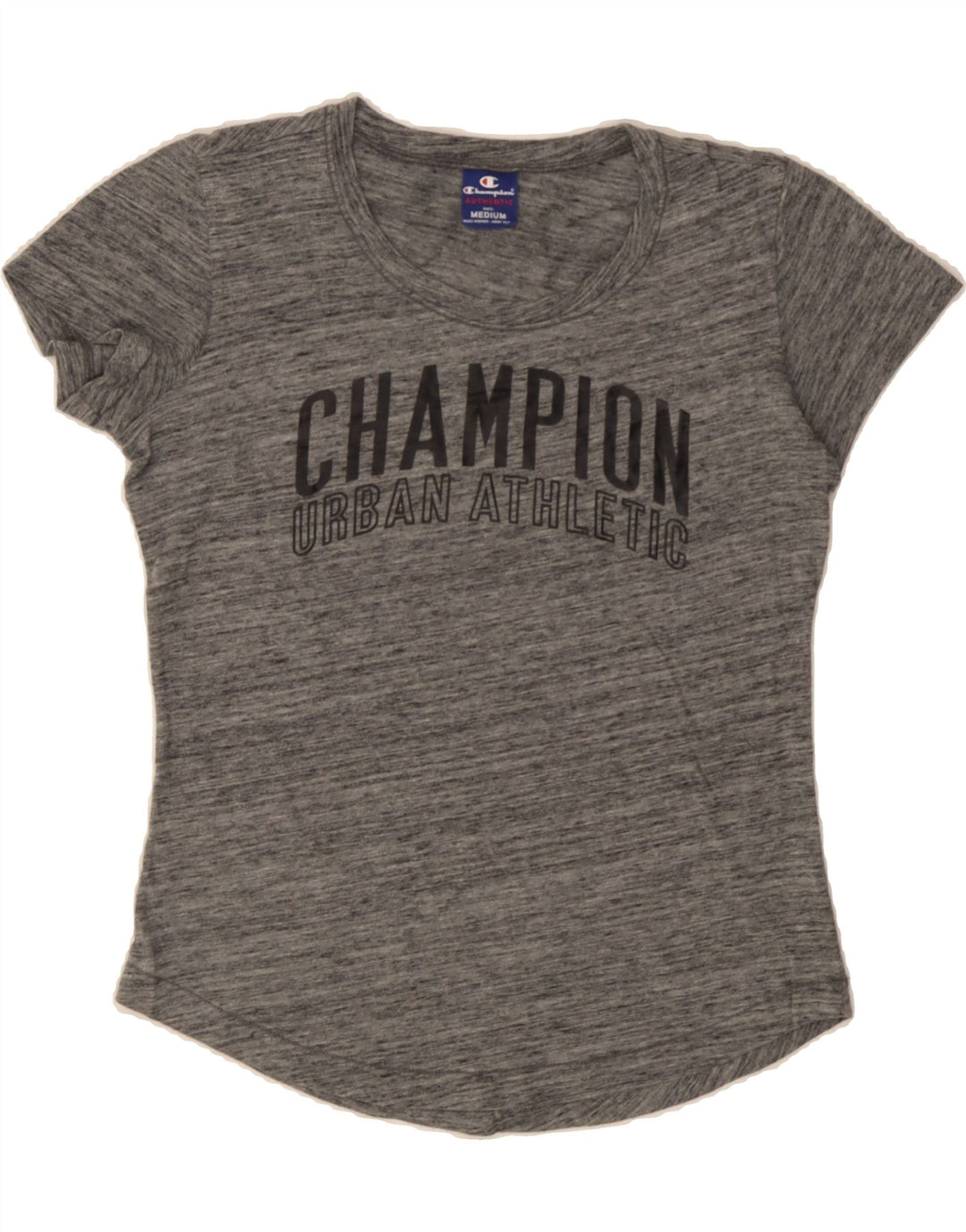 CHAMPION Womens Graphic T-Shirt Top UK 14 Medium Grey Flecked Vintage Champion and Second-Hand Champion from Messina Hembry 