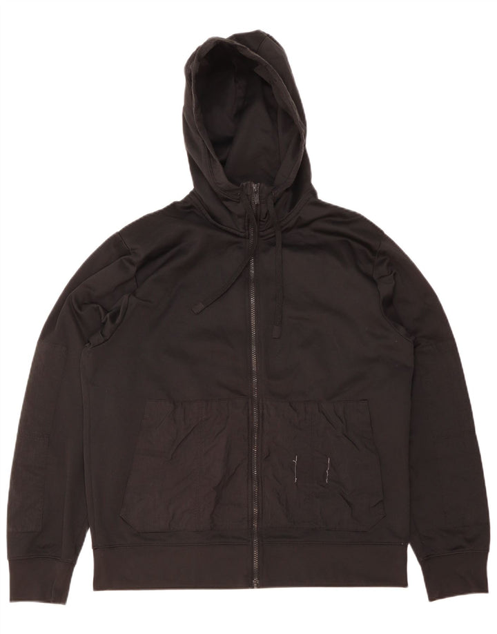 Nike Dri Fit Zip pulover s kapuljačom Srednji crni poliester