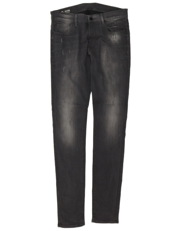 G-Star Mens Revend Distressed Super Slim Jeans W34 L36 Sivi pamuk