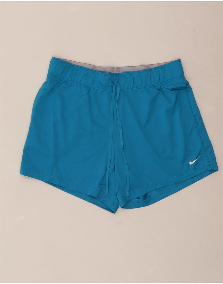 NIKE Ženske Dri Fit Sportske kratke hlače UK 10 Mali plavi poliester