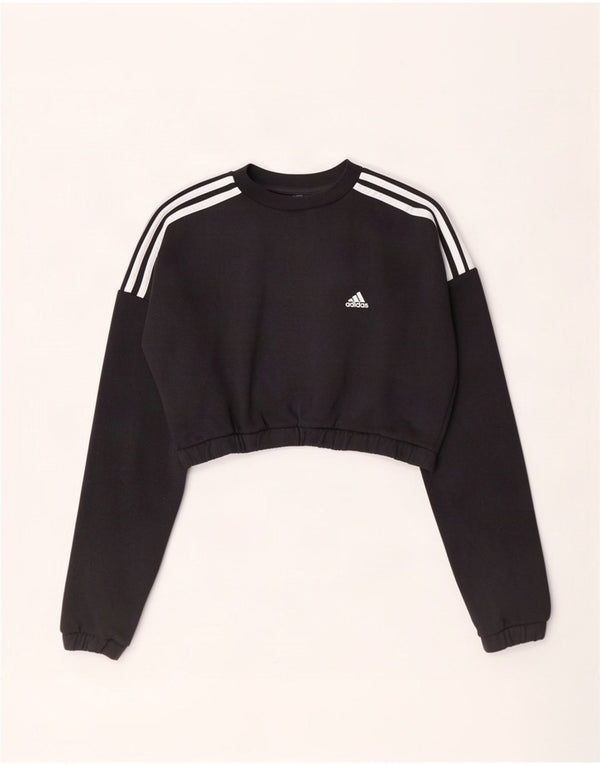 Adidas ženski kratki kratki džemperi UK 8/10 mali crni pamuk