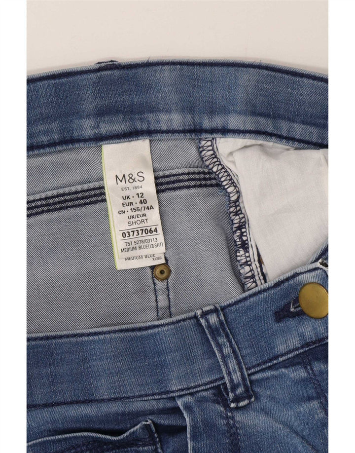 Marks & Spencer ženske ravne traperice s oštećenjem UK 12 srednje W28 L27 plava