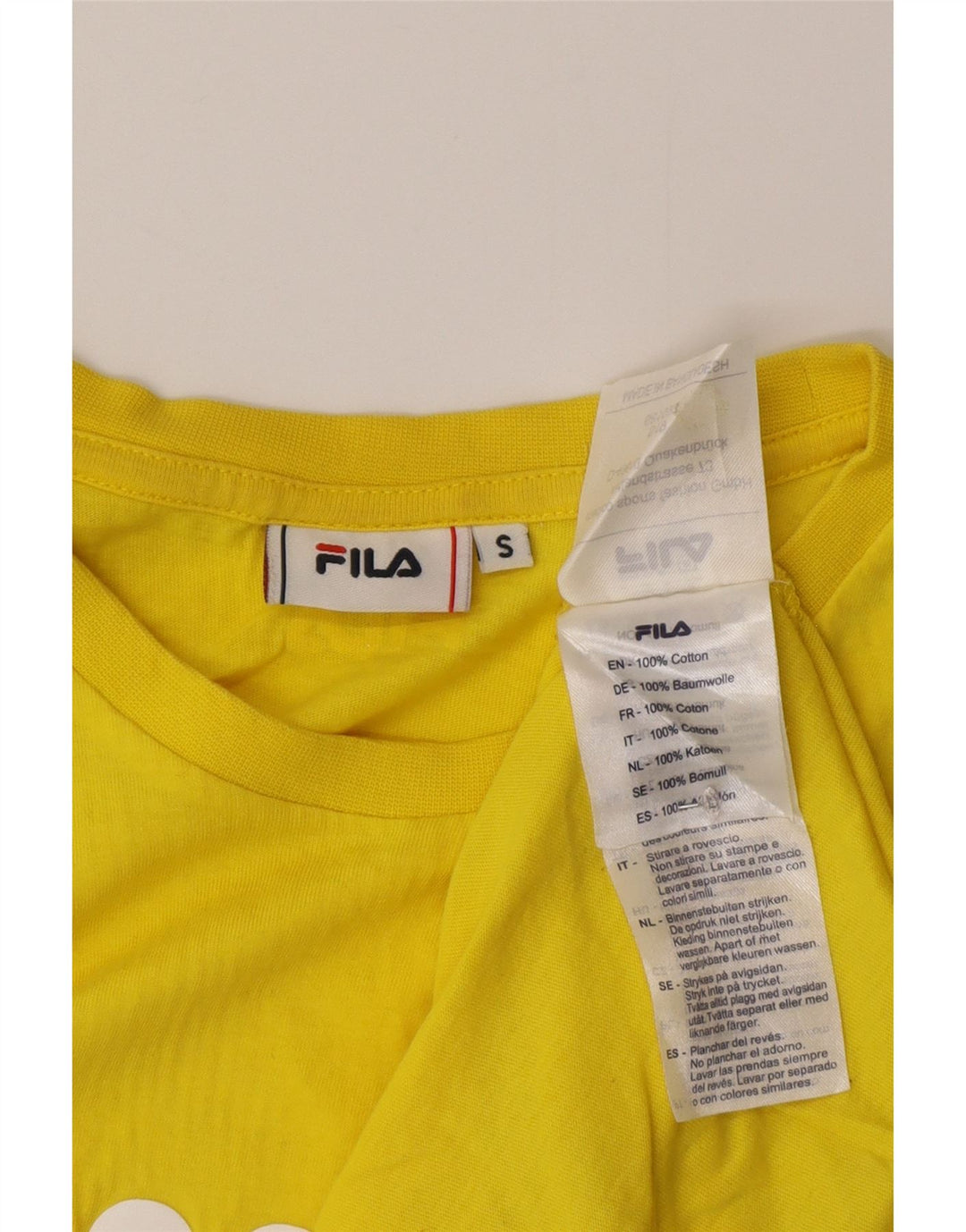 Fila muška majica kratkih rukava s grafičkim motivima, mala, žuta pamučna