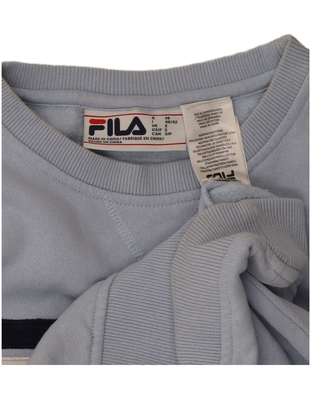 FILA veliki ženski džemper UK 10 Small Blue Colourblock