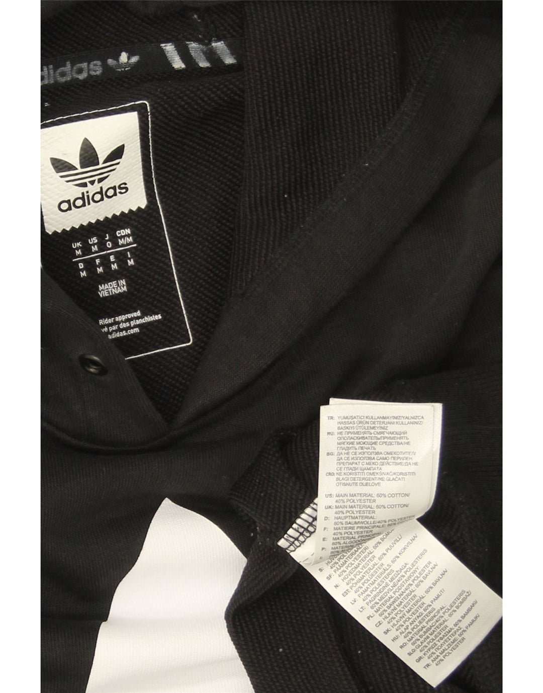 ADIDAS muška majica s kapuljačom s kapuljačom srednje veličine, crni pamuk