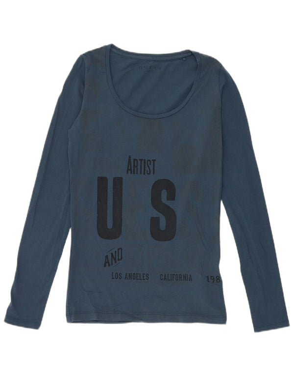 Guess ženska majica dugih rukava Artist UK 6 XS plavi pamuk