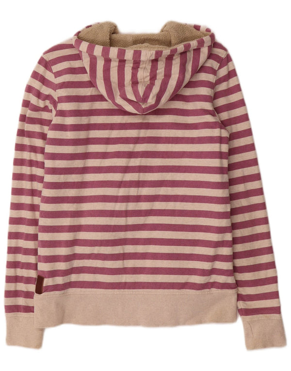 Fat Face ženski pulover s kapuljačom s patentnim zatvaračem UK 12 Srednje ljubičasto prugasti pamuk