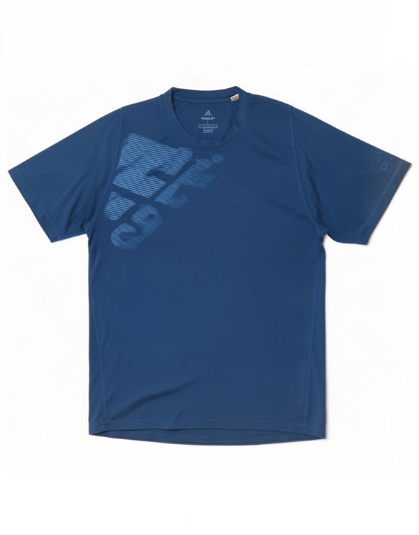 Adidas Mens Climalite Graphic T-Shirt Top Large Blue