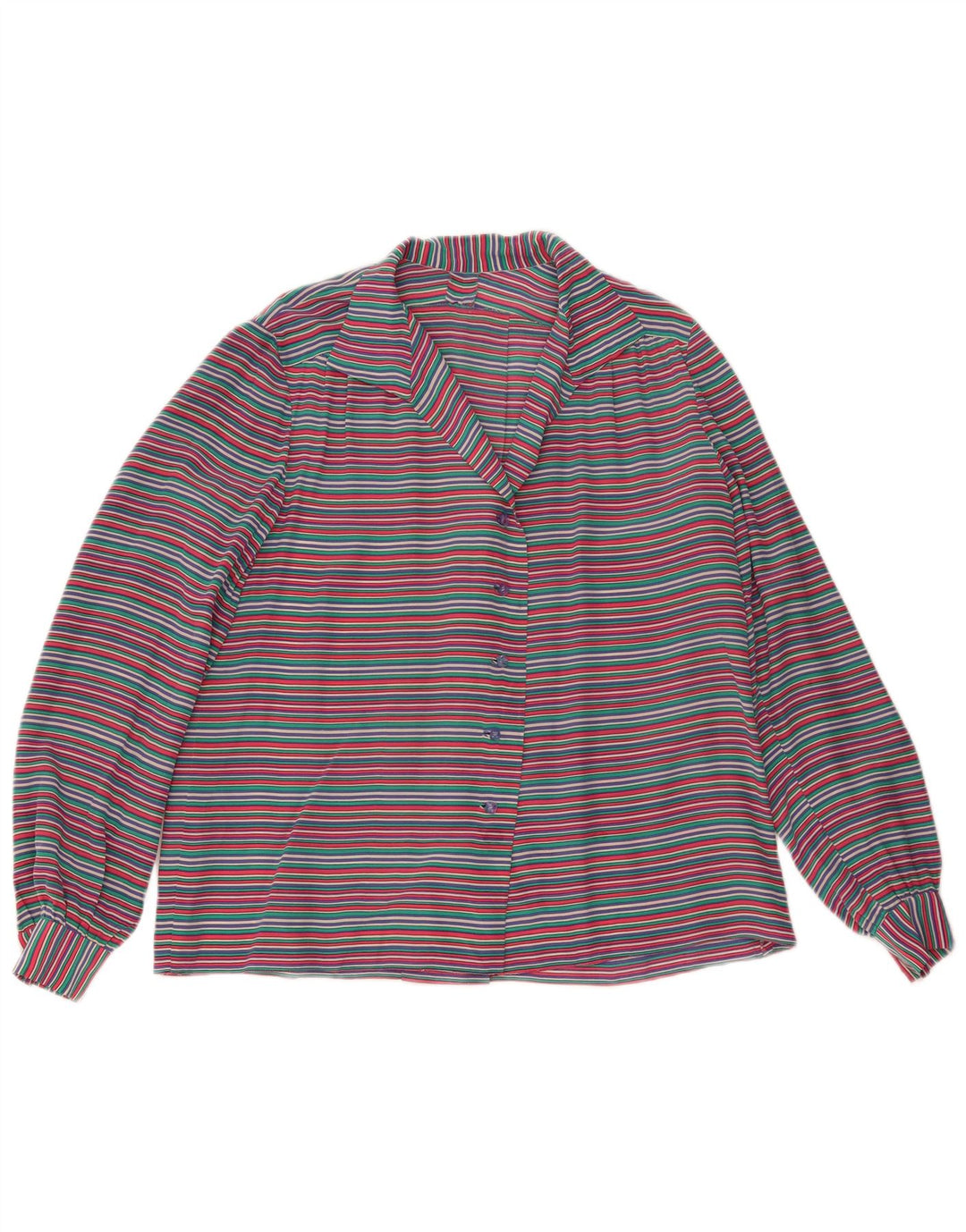 Vintage ženska košulja bluza UK 14 velike raznobojne pruge