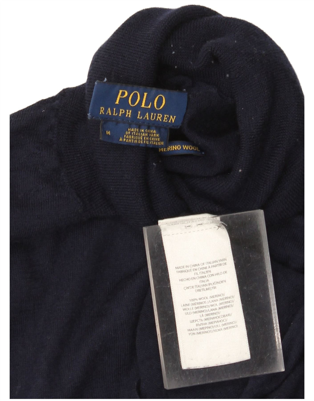 Polo Ralph Lauren muški džemper s rol izrezom srednje tamnoplave vune