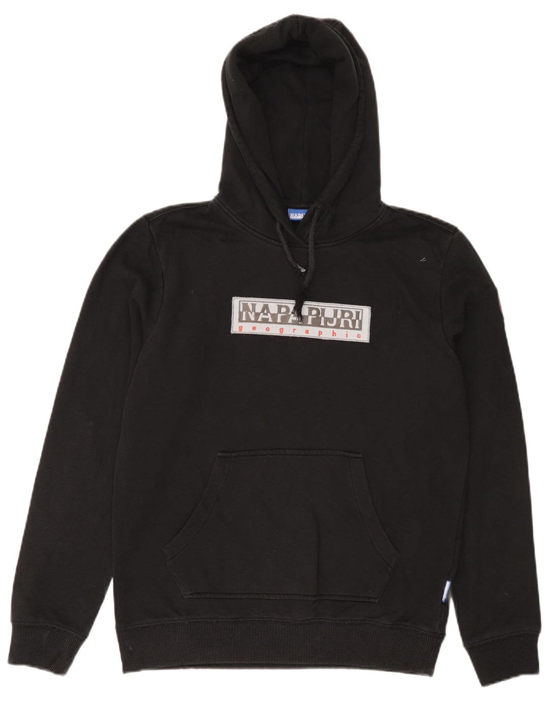 NAPAPIJRI Muška majica s kapuljačom Geographic Graphic Mali crni pamuk