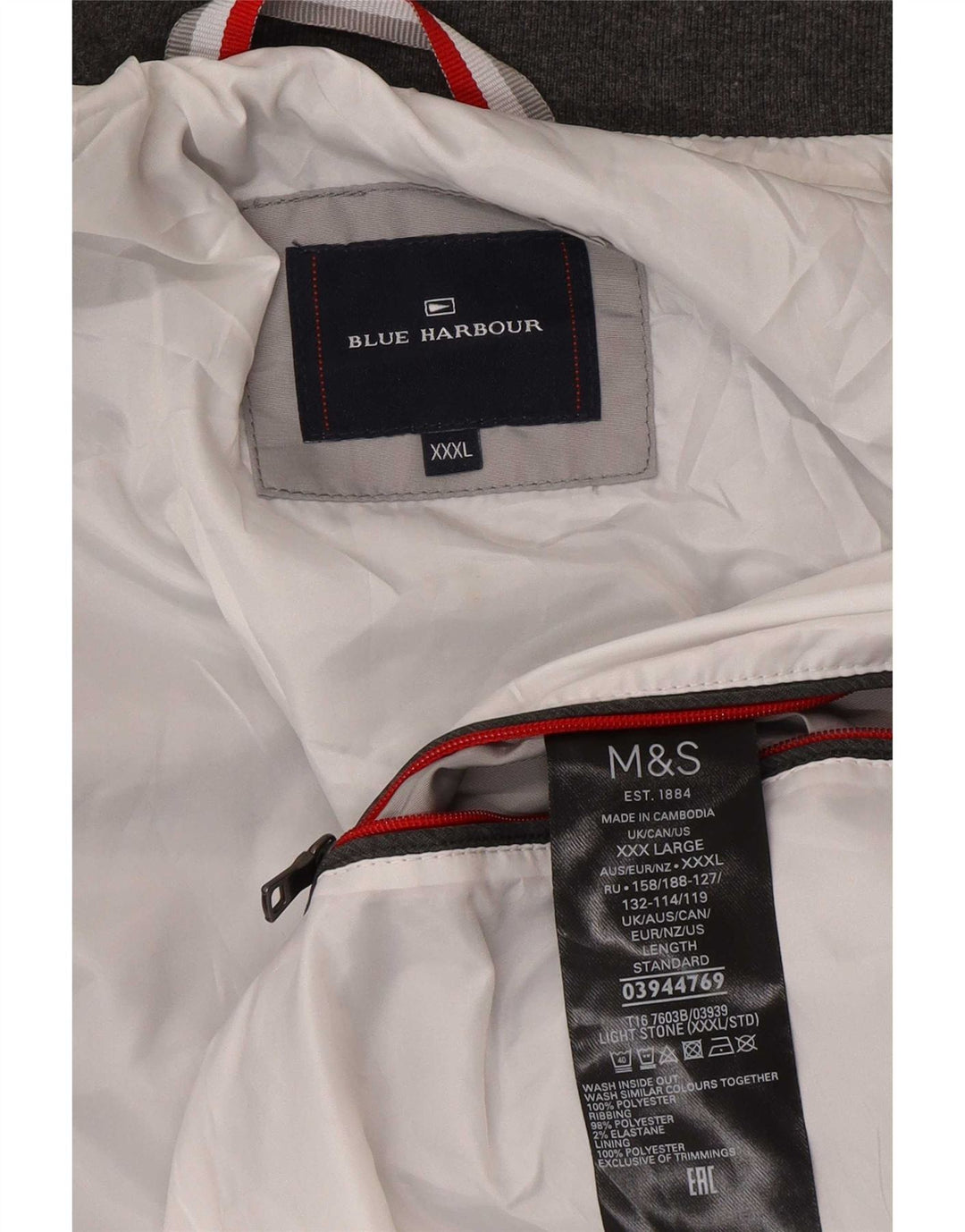 Marks & Spencer muška plava lučka bomber jakna 3XL sivi poliester